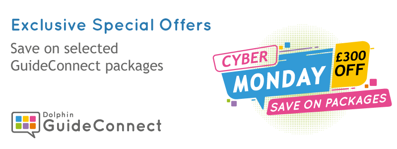 Banner Text: Exclusive Cyber Monday Offers - Save on selected GuideConnect packages 